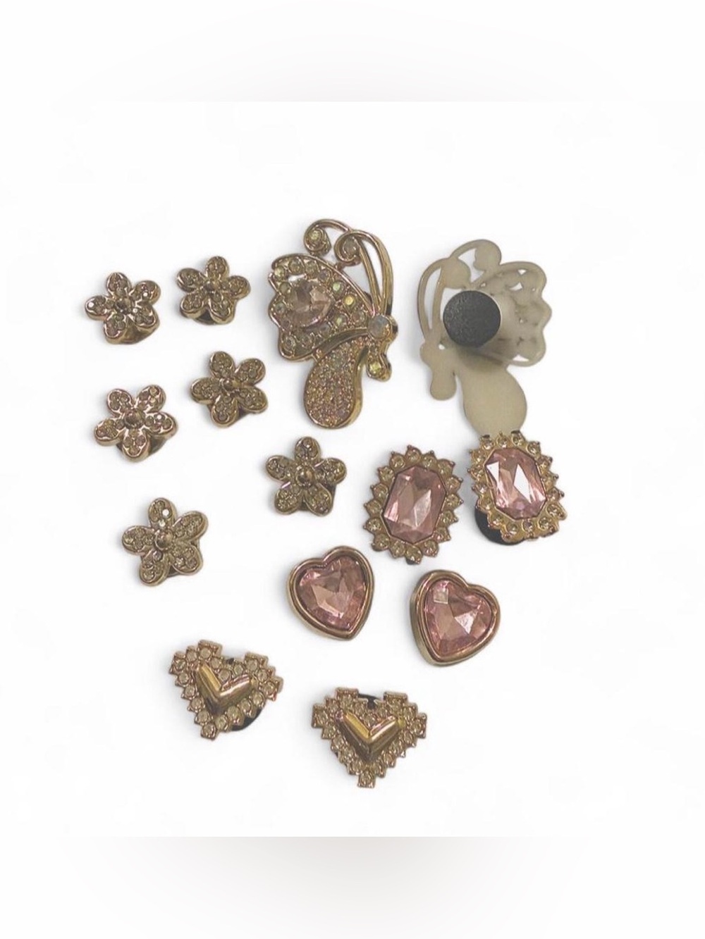 14 Brand New Bling Rhinestone Croc Charms Jibbit Shoe Charms Disney Croc Charms